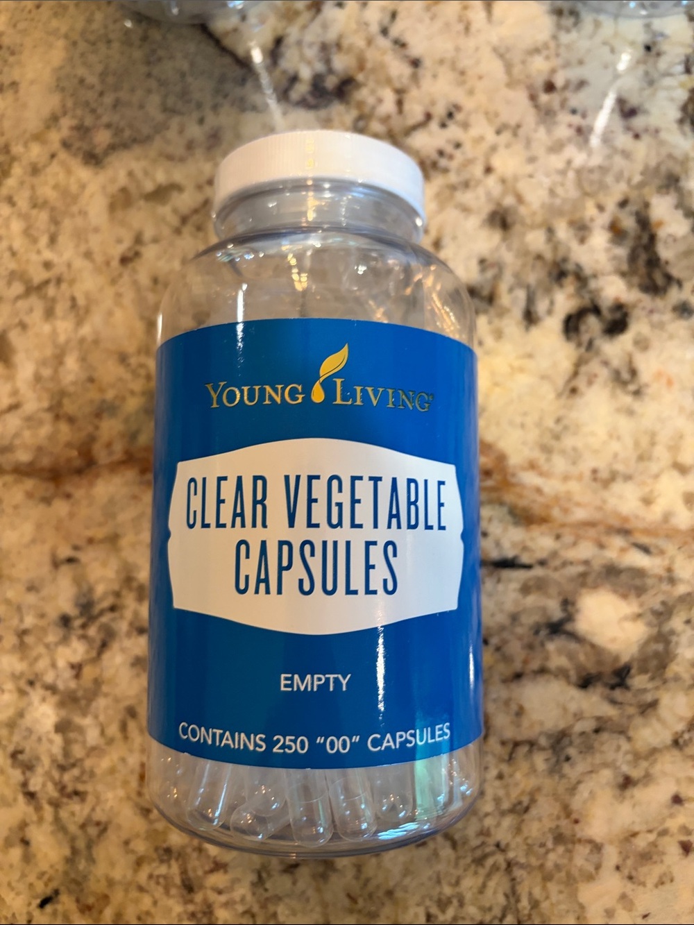 Young Living Clear Vegetable Capsules - Blue & White Bottles - Picture 2 of 5